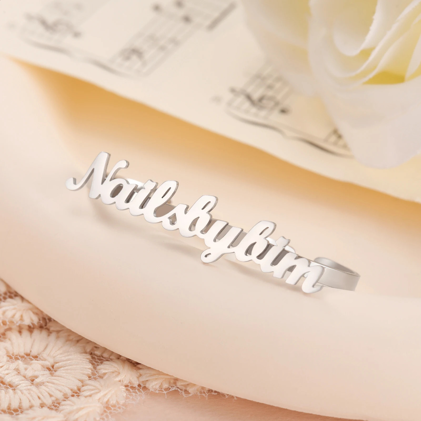 Lemegeton Custom Name Rings Women Men Stainless Steel Jewelry Personalized Couple Double Opening Ring Valentines Day Trend Gift 250206