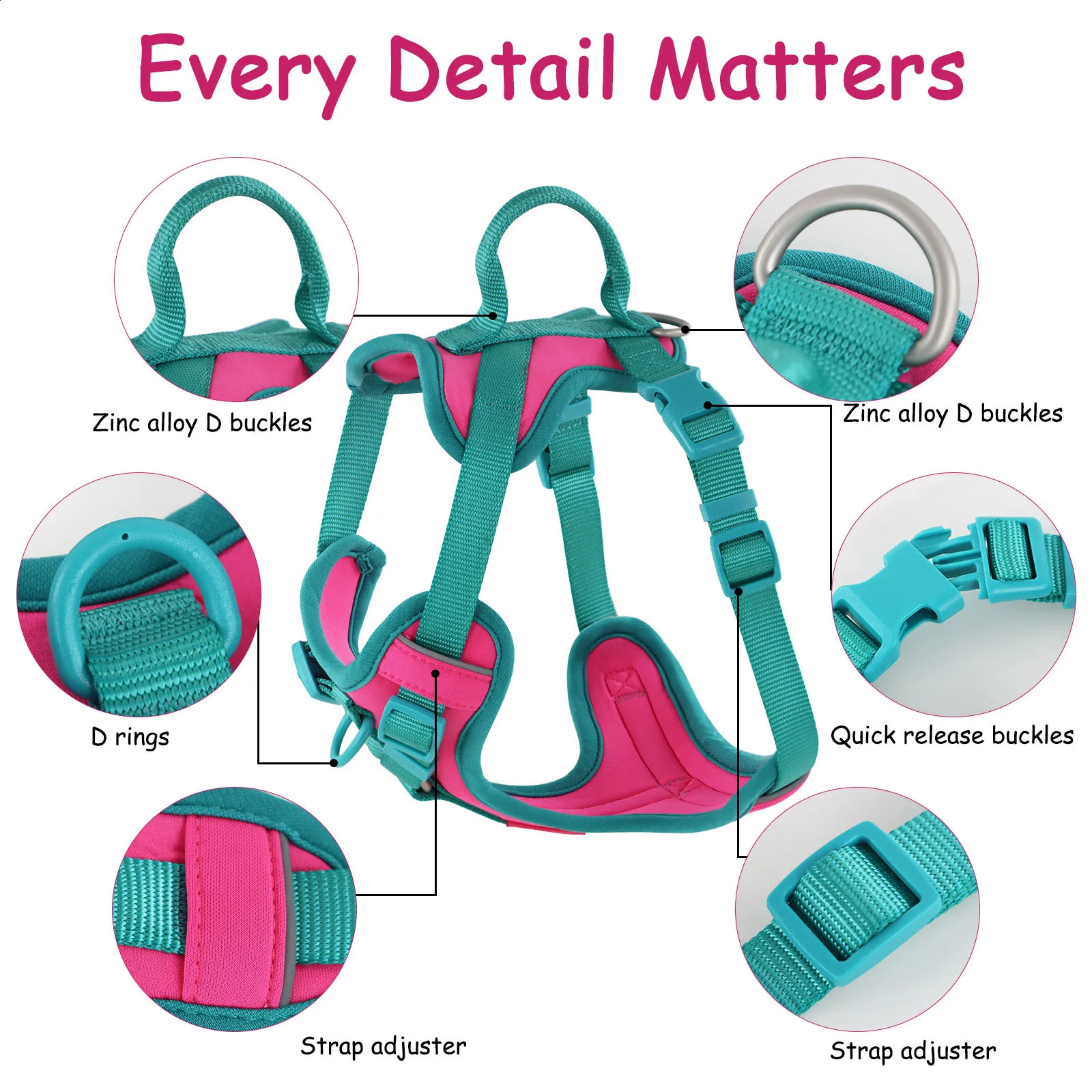 Splicing Colors Breathable For Medium No Pull Dog Harness for large Small dogs Adjustable Chest Strap Dog Harness Personalized 250206