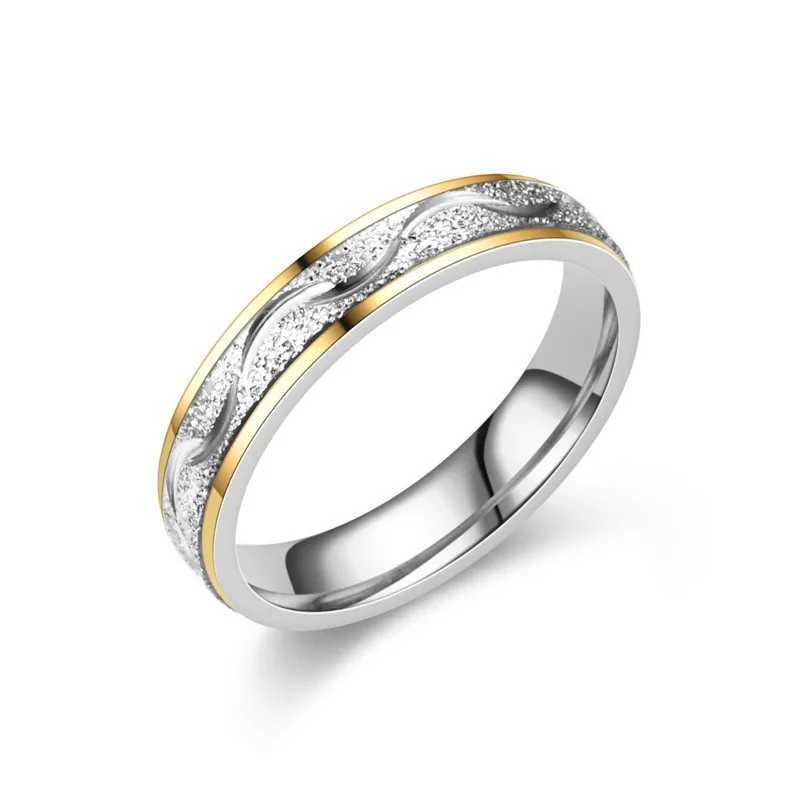 Hot selling stainless steel frosted couple ring mens jewelry Valentines Day gift size 5-13 W250207