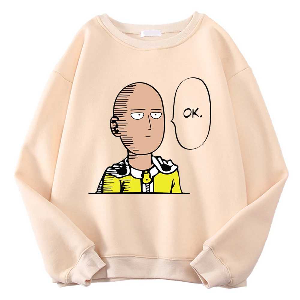 One Punch Mans Ok Printed Men Pullover Casual Comfortable Warm Hooded Street Fashion Sweatshirts Autumn Fleece Streetwear W250207