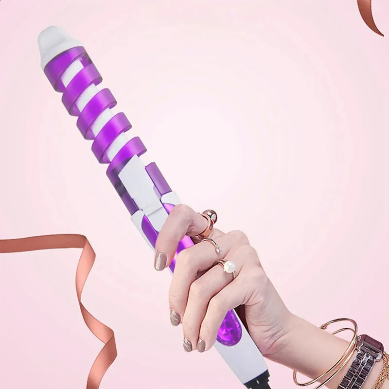 Professional Hair Curler Roller Magic Spiral Curling Iron Fast Heating Curling Wand Electric Hair Styler Pro Styling Tool 250206