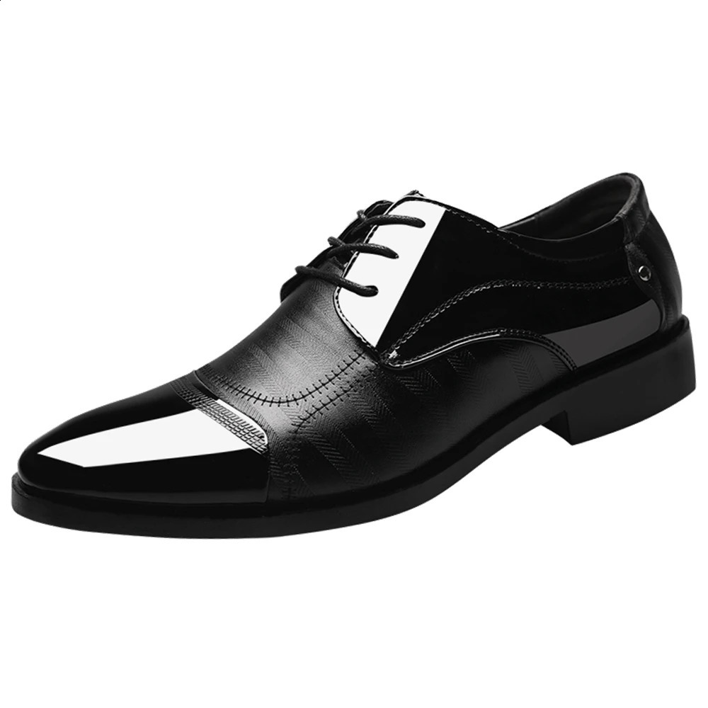 Leather Shoes Men Lace Up Formal Dress Shoes Business Oxford Male Office Wedding Dress Shoes Footwear 250206