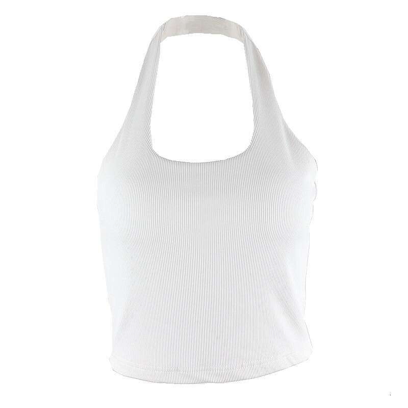 Bu Jia Di hot selg women's European American spicy girls spring and summer items exposed navel sleeveless hanging neck ribbed bottom vest 2025 te