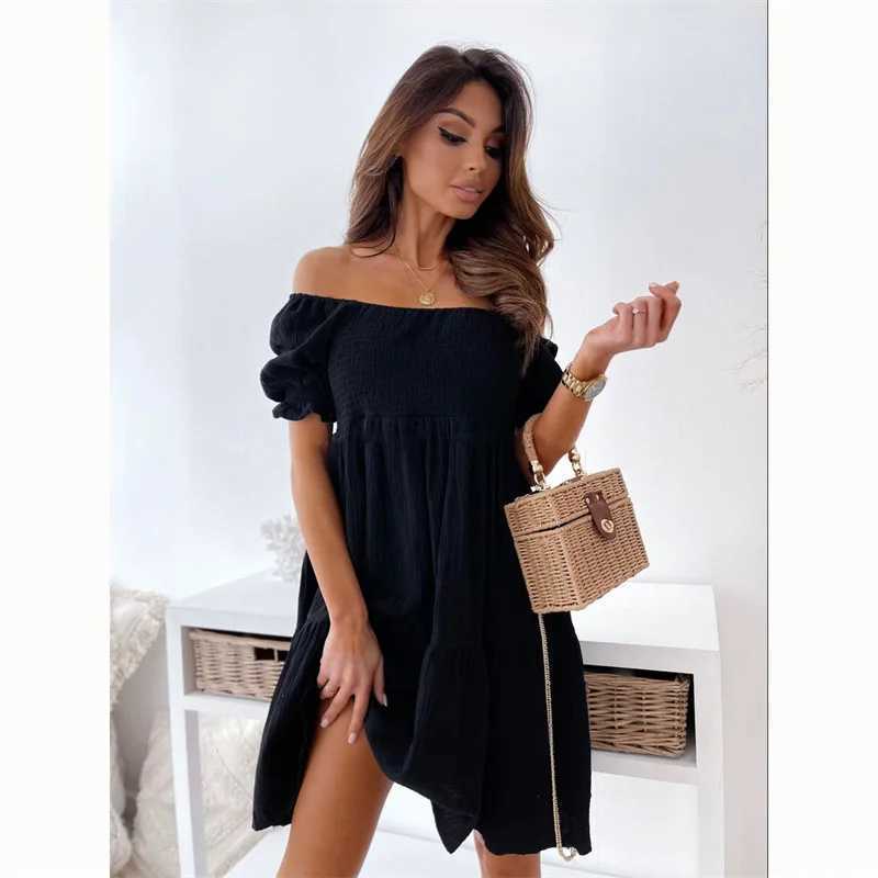 Ele Womens White Summer Backless One Shoulder Mini Dress Woman Fashionable Short Sved Chest Wrapped Party Vestidos S-3XLXJ2500207