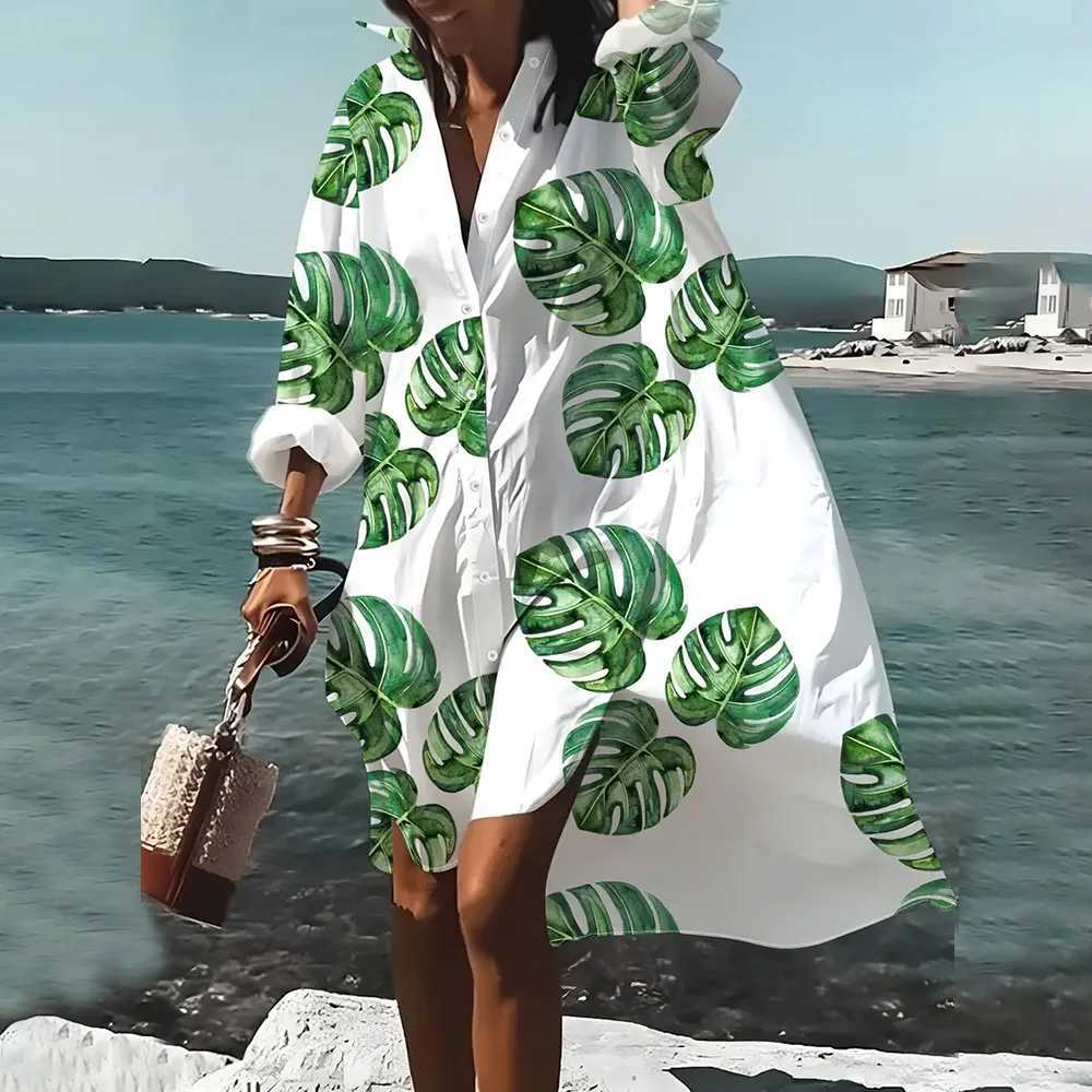 Plus Size Womens Long Sve Shirts Dress New Le 3d Printed Shirt Dress Ele Leisure Lapel Collar Shirts Summer VestidosXJ2500207