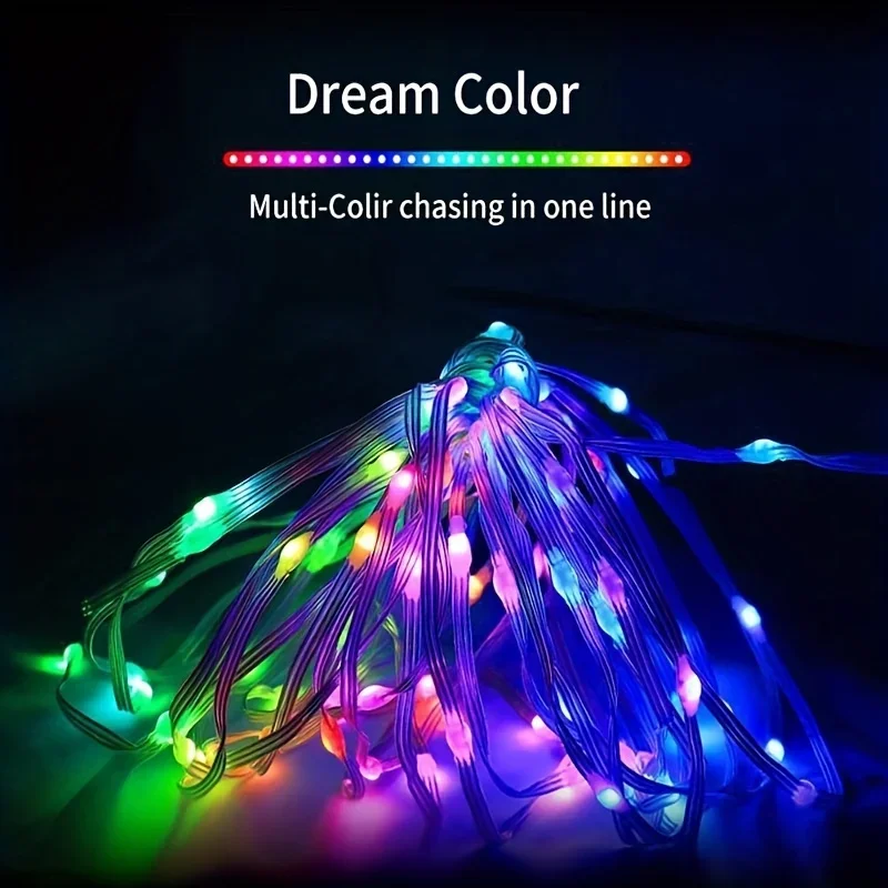RGBIC Led Strip Light WS2812B Smart Bluetooth Remote Control String Fairy Lamp Christmas Garland Light Waterproof For Party Curtain Room