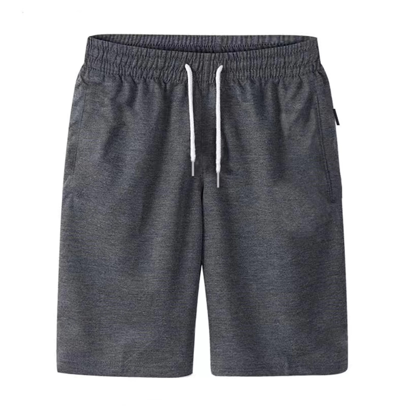 Men's Sports Solid Color Drawstring Underwear Beach Shorts Summer Thin Pants Zipper Pocket Casual Loose Sports Pants