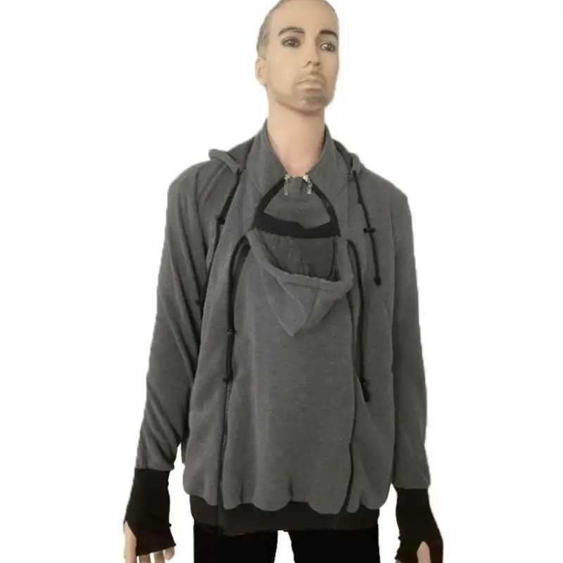2024 New Autumn Winter3-in-1 Detachable Baby Sleeping Bag Multifunctional Kangaroo dad Hooded Sweater Jacket mens W250207