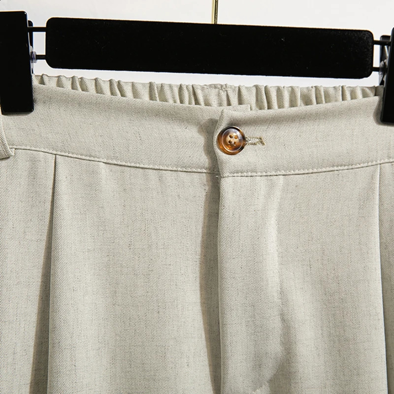 Plus Size Pant 2024 Autumn Arrival High Elastic Waist Beige Or Black Color Loose Trouser Large Pants 250109Z