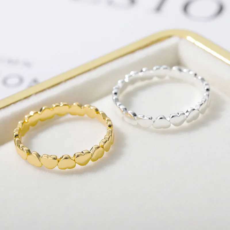Cute Simple Heart Rings for Women Men Stainless Steel Gold Color Love Finger Rings Couple Wedding Jewelry Christmas Gift W250207