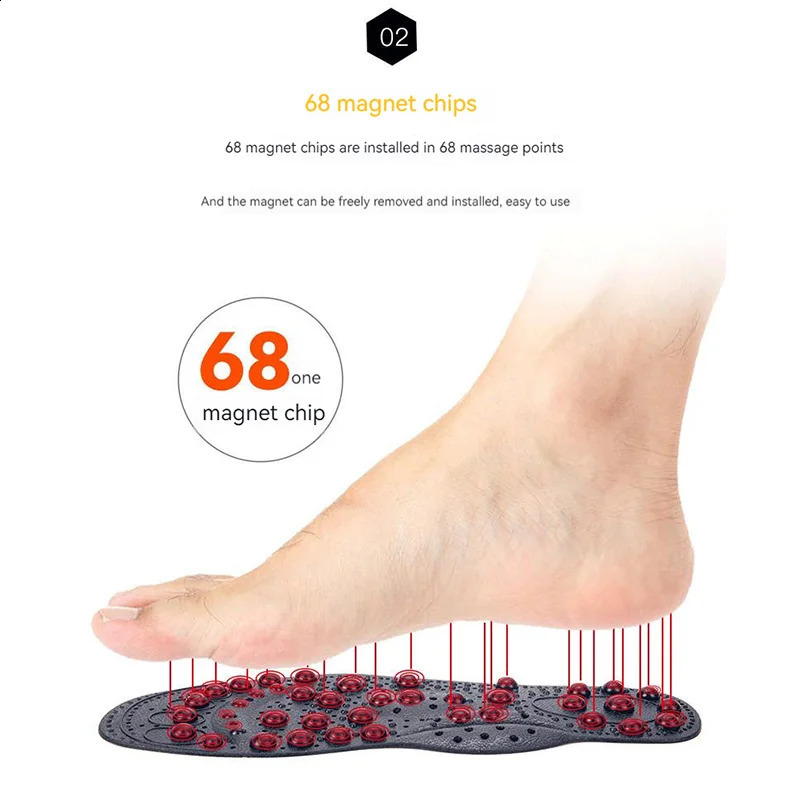 Magnetic Therapy Massage Insoles For Shoes Foot Acupressure Enhanced Magnetic Insole Point Therapy Feet Body Detox Insert Pads 250120