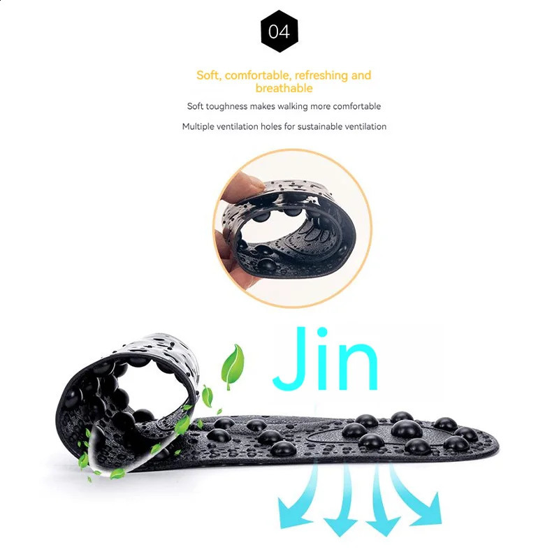 Magnetic Therapy Massage Insoles For Shoes Foot Acupressure Enhanced Magnetic Insole Point Therapy Feet Body Detox Insert Pads 250120