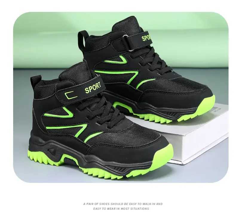 New Fashion Youth Hiking Boots Boys and Girls Hightop Sports Running Shoes Childrens Climbing Travel Basket Sports Shoes W250207
