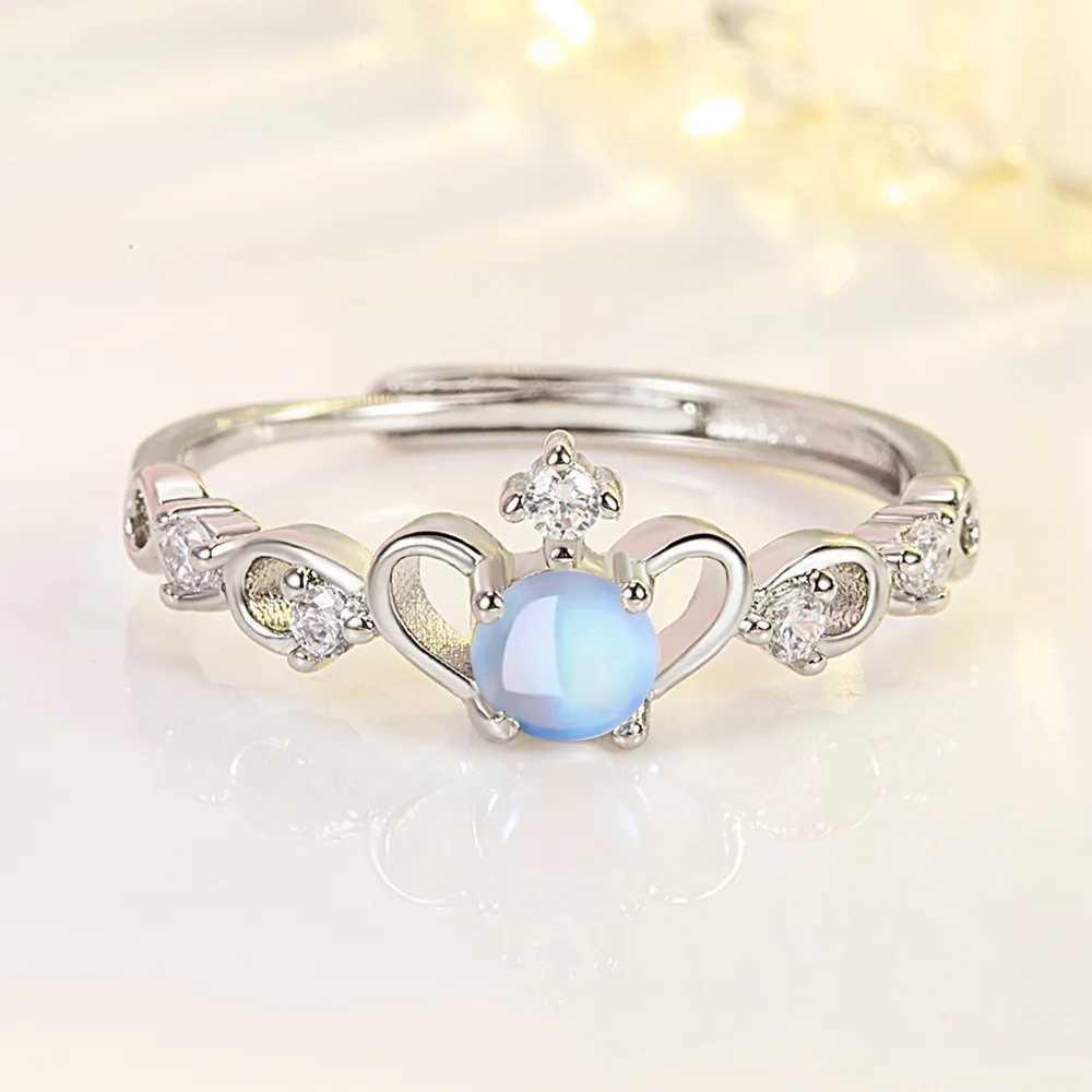 925 sterling silver new mens high-quality fashion jewelry crystal opal crown couple ring XY0340 W250207
