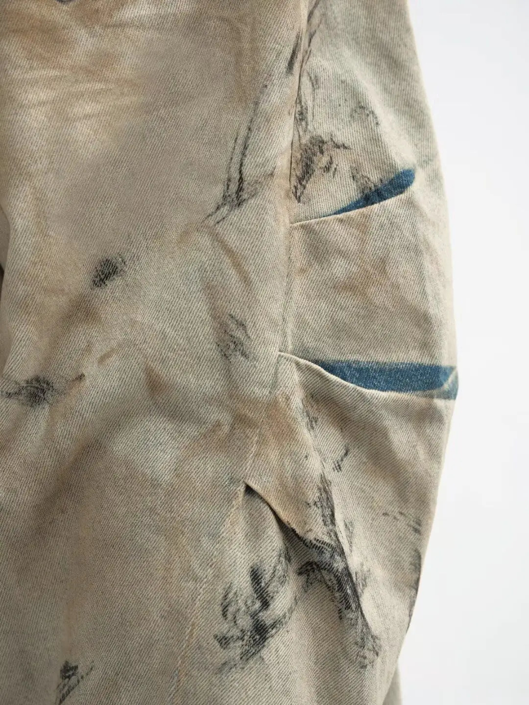 High Street Retro Washed Tie-Dye Distressed Jeans Men Women American Hip-Hop Rap High Waist Loose Jeans Casual Straight Pants 250206