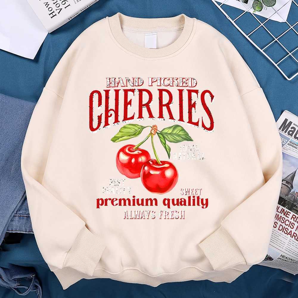 Handmade cherry high-quality hoodie mens Harajuku loose hoodie oversized loose clothing fashionable fitness sweatshirt womens W250207