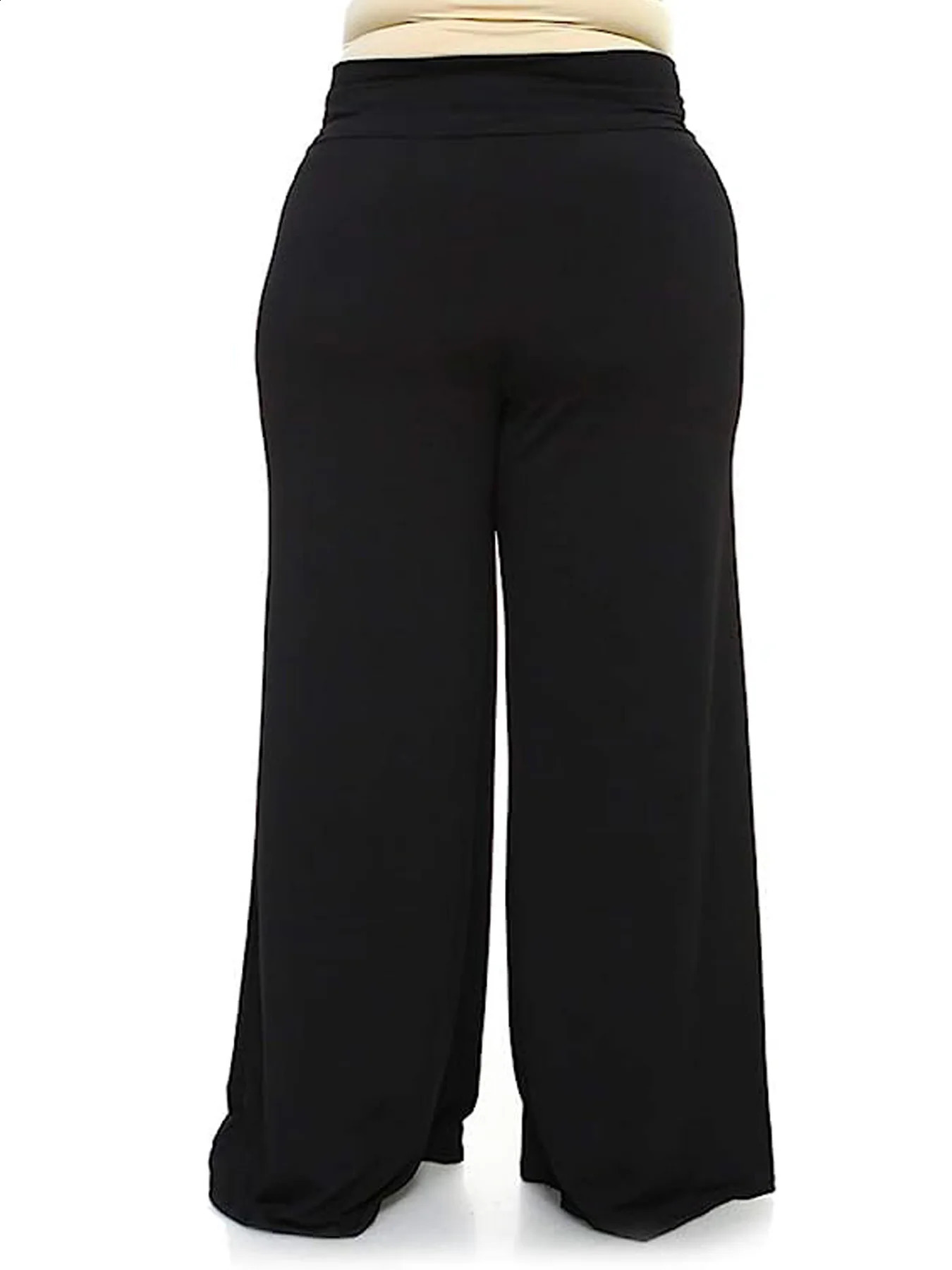 plus-size womens wear elegant loose style elastic fabric casual pants 250207