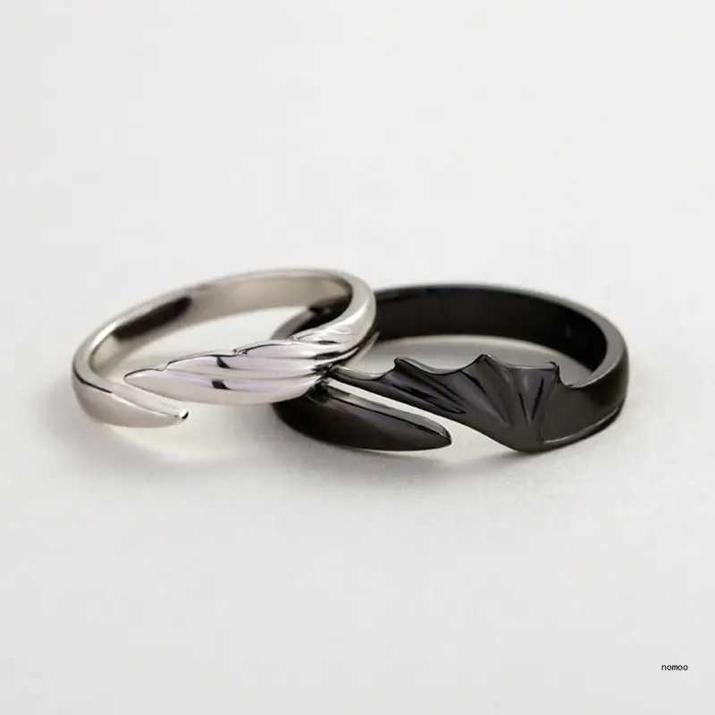 2 unique adjustable couple rings matching rings suitable for women men angels and demons rings W250207