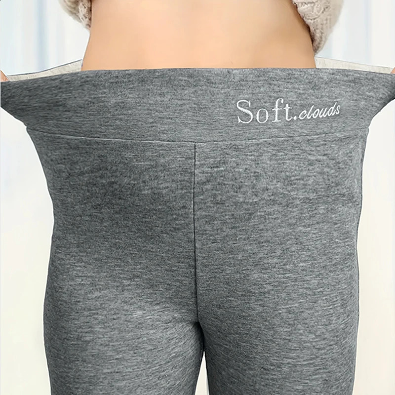 Women Winter Leggings Warm Leggins High Waist Solid Color Velvet Women Thickened Velvet Leggings Stretchy Black Leggings 250207