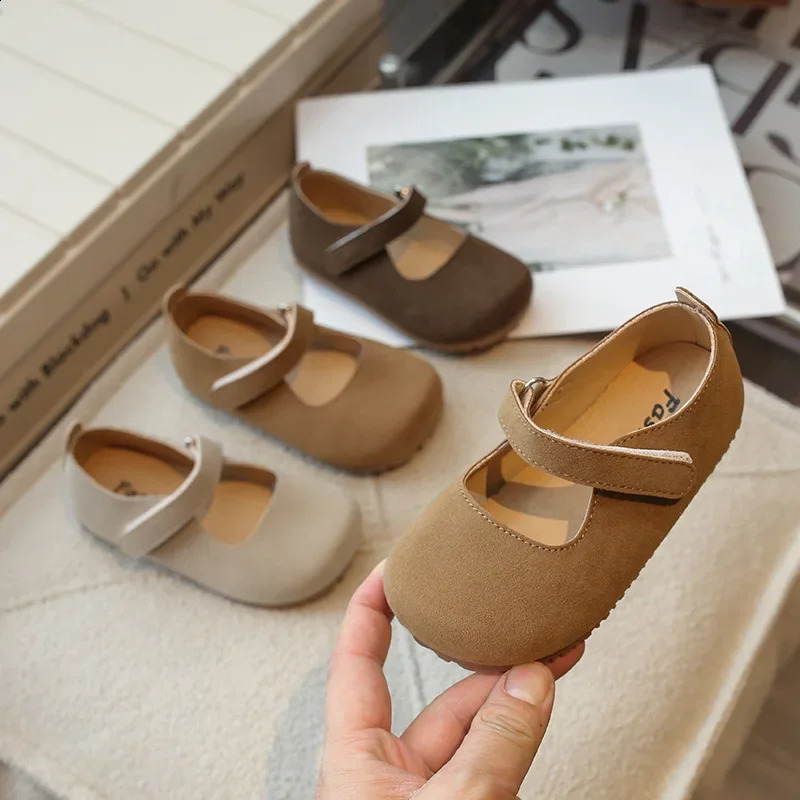 Jogerli Girls Spring Autumn Childrens Mary Jane Small PU Leather Shoes Retro Princess Loafer Soft Sole Baby Flats 250206