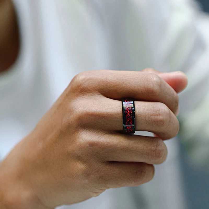 Rhinestone Rings Creative Red Love Heart Zircon Inlaid Couple Figure Ring Jewelry Gift for Engagement Wedding Party Ornament W250207