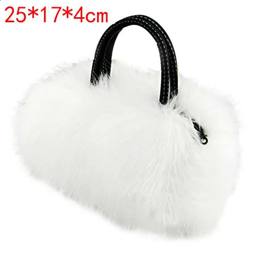 Fashion Warm Faux Rabbit Fur Women Handbag ner Shoulder Bags y Plush Female Crossbody Bag Lady Small Purse Winter 250206