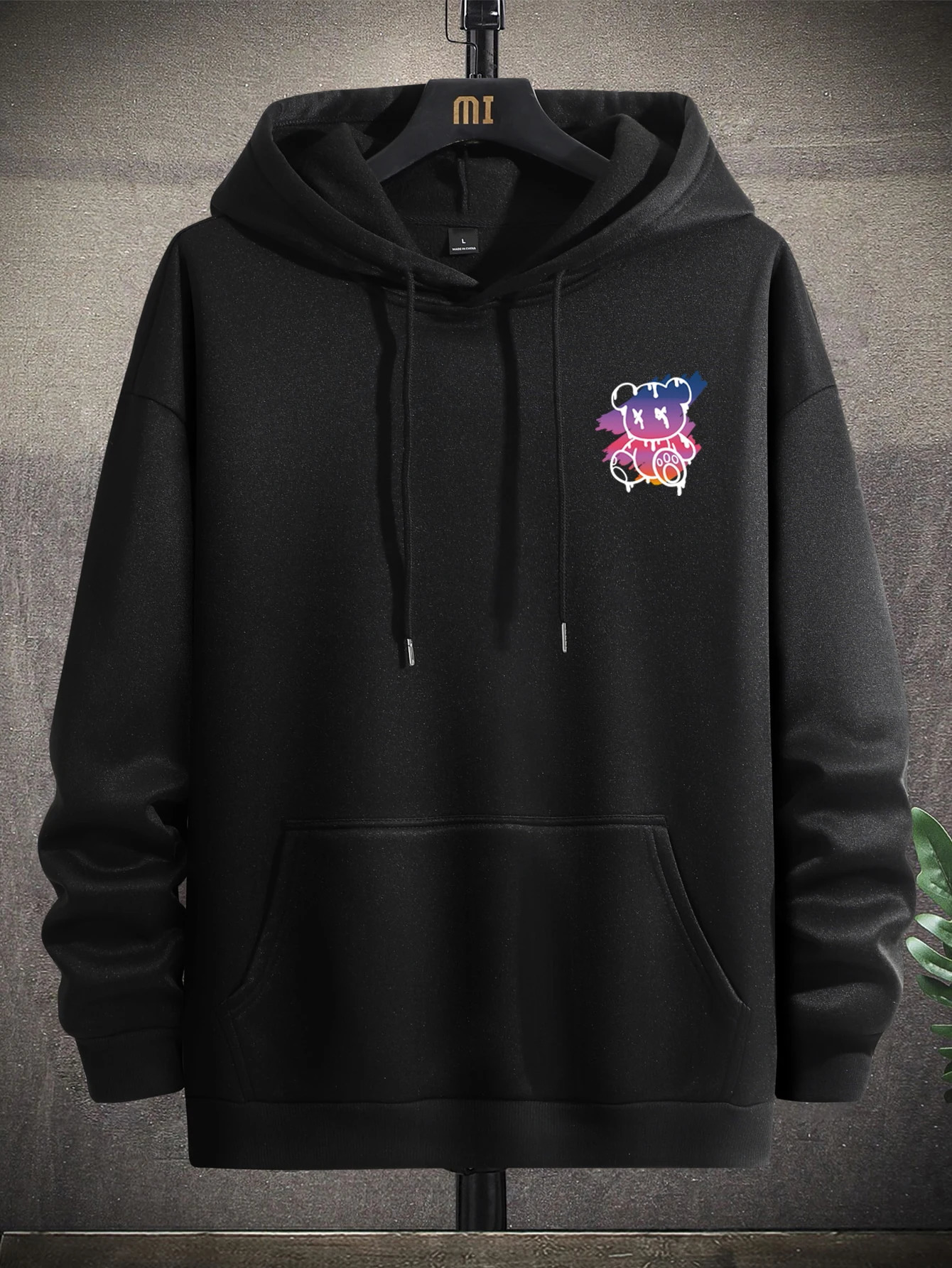 York Art Word Cartoon Bear Sunset Scenery n Male Clothing Hip Hop Street Hoodies AllMatch Pocket Pullovers Men Hoody 250207