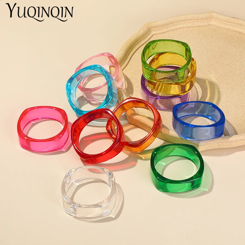 Trendy Transparent Acrylic Bracelet Bangle for Women Resin Party Bracelets Bangles with er Charms Jewelry Gifts 250206