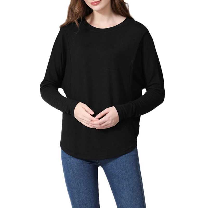 New Maternity Clothes Womens Longsleeve Crew Neck Solid Color Nursed Tops Casual T Shirt For Breastfeeding W250207