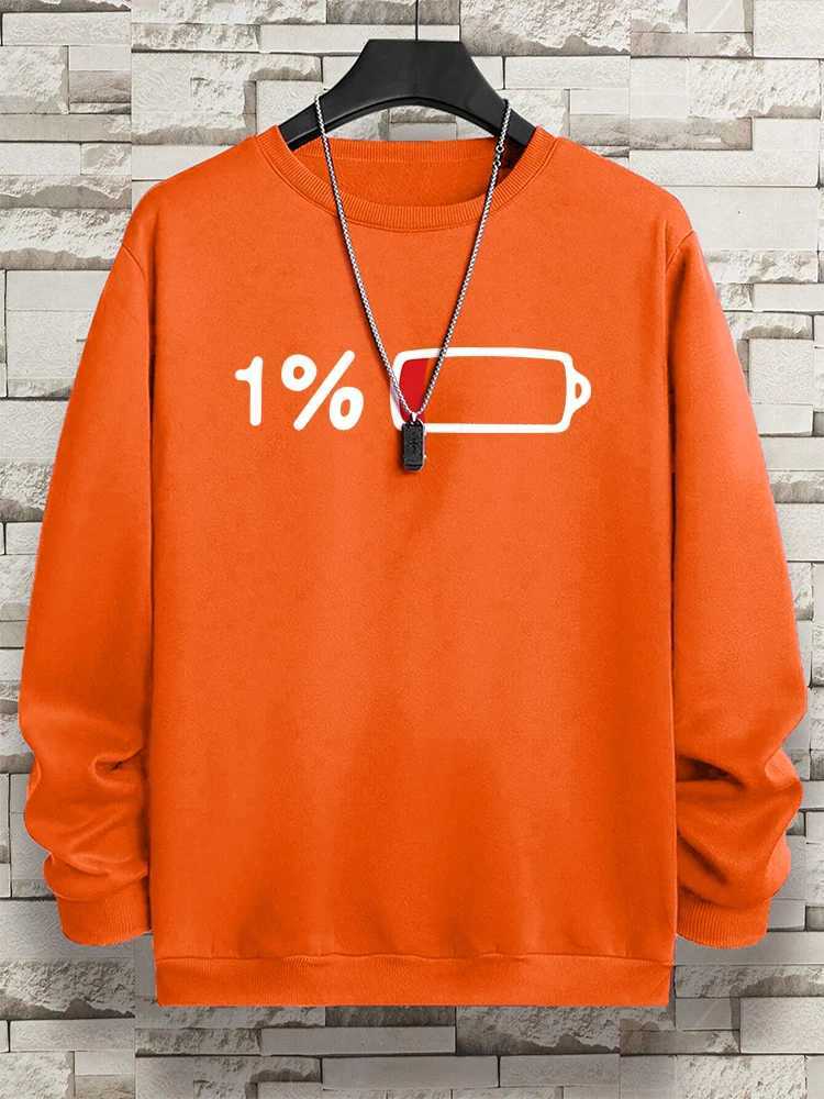 Urgent For Charging % Funny Print Men Clothing Pattern Loose Sweatshirt New Oversized Long Sleeves Street Loose Hoodie Women W250207