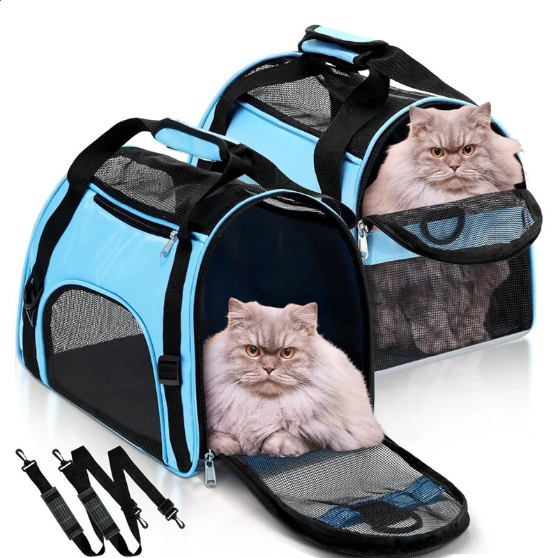 Cat Bags Portable Dog Bag Mesh Breathable Foldable Cats Bag Travel Breathable Transport Handbag 250206