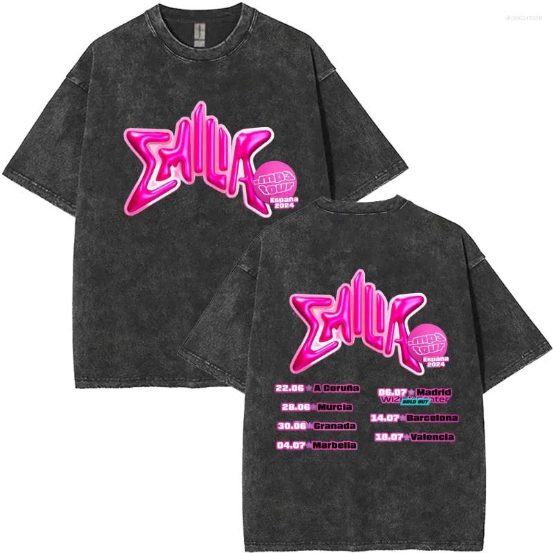 Men's T Shirts Washed Vintage Emilia Mernes MP3 Tour 2025 Fashion Trend Tshirt Men Women High Quality Cotton Oversized T-shirts