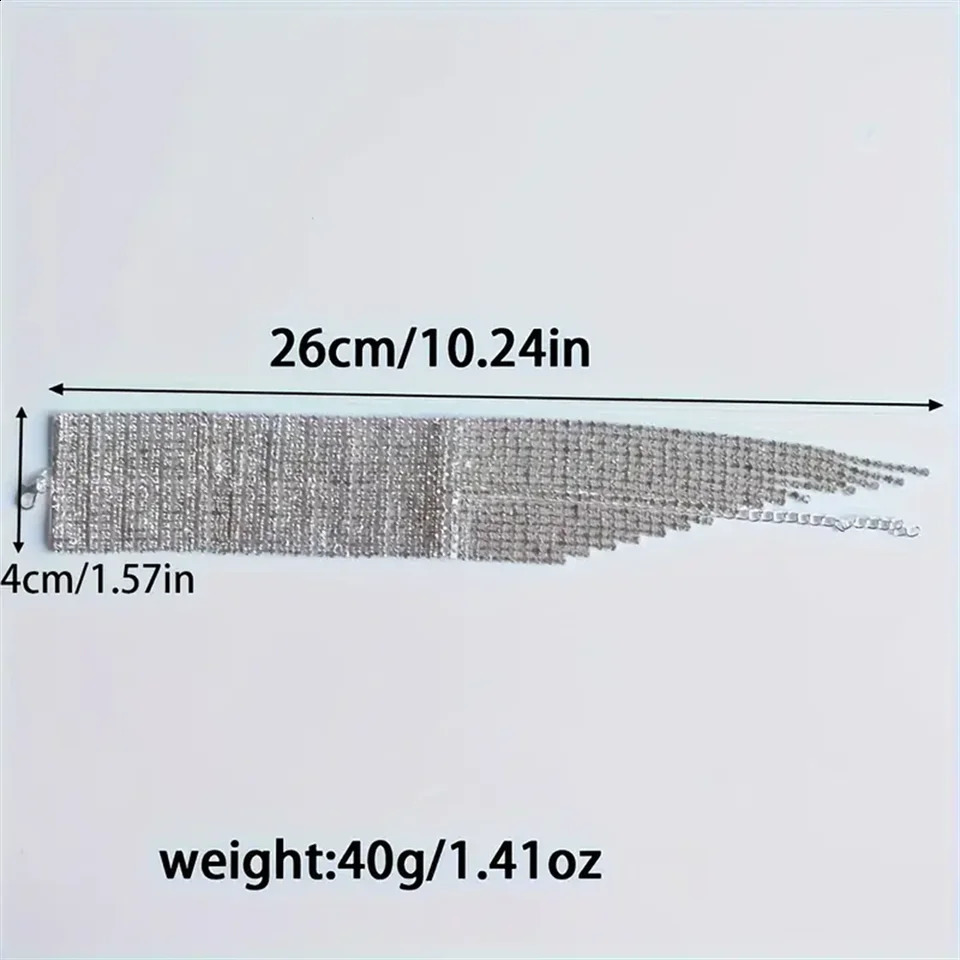 1pc Exquisite Sparkling Tassel Crystal Bracelet Jewelry Fashion Banquet Party Rhinestone Bracelet Dressing Jewelry Accessories 250206