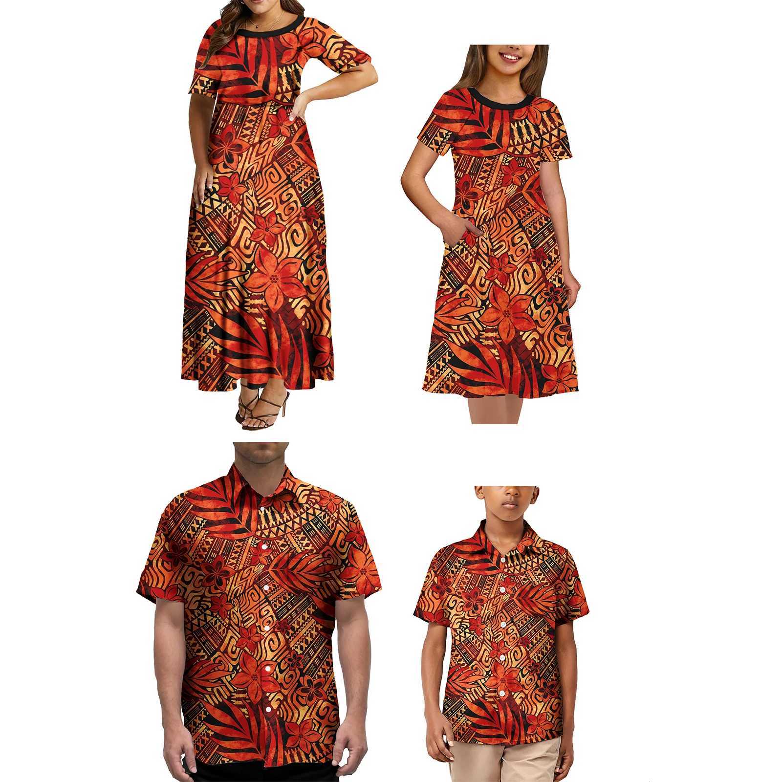Mother Daughter Matching Clothing Island Dress Family Polynesian Tribal Print CUSTOM Matching Outfits For Family W250207