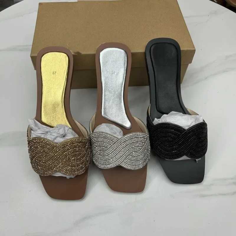 Ladies Flat Slippers Leisure Beach N-slip Womens Shoes 2024 Summer New Outdoor Luxury Brand Designer High Quality FootwearXJ250207