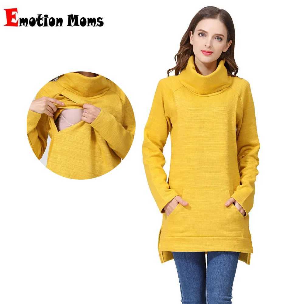 Winter Elegant Maternity Sweater Thermal Breastfeeding Coat Turtle Neck Nursing Jumpers Lactation Clothes Dropshipping W250207