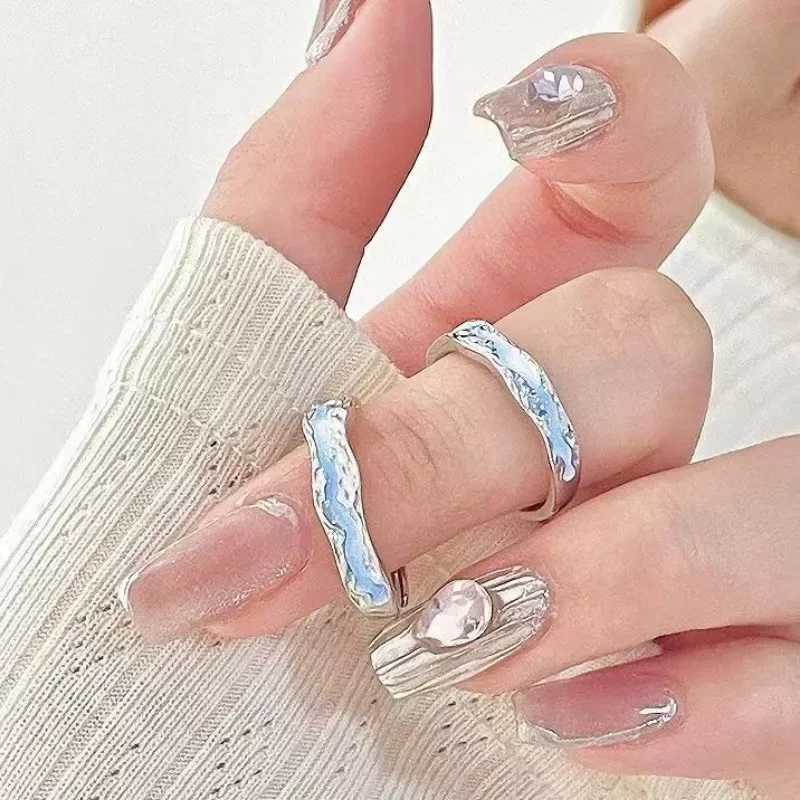 New enamel luminous adjustable ring retro luxury couple ring luminous Y2K jewelry Valentines Day gift W250207