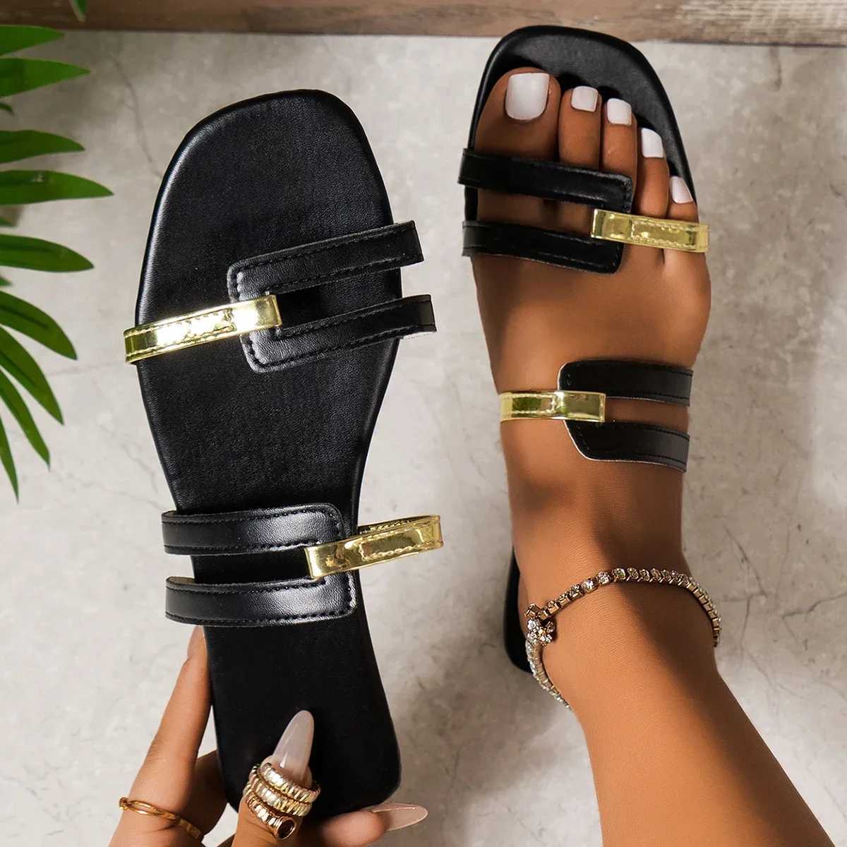 Women Casual Anti-slip Slippers Comfortable Outdoor Sandals Fi Flat Slippers Elegant Designer Shoes Summer New Slides WomenXJ250207