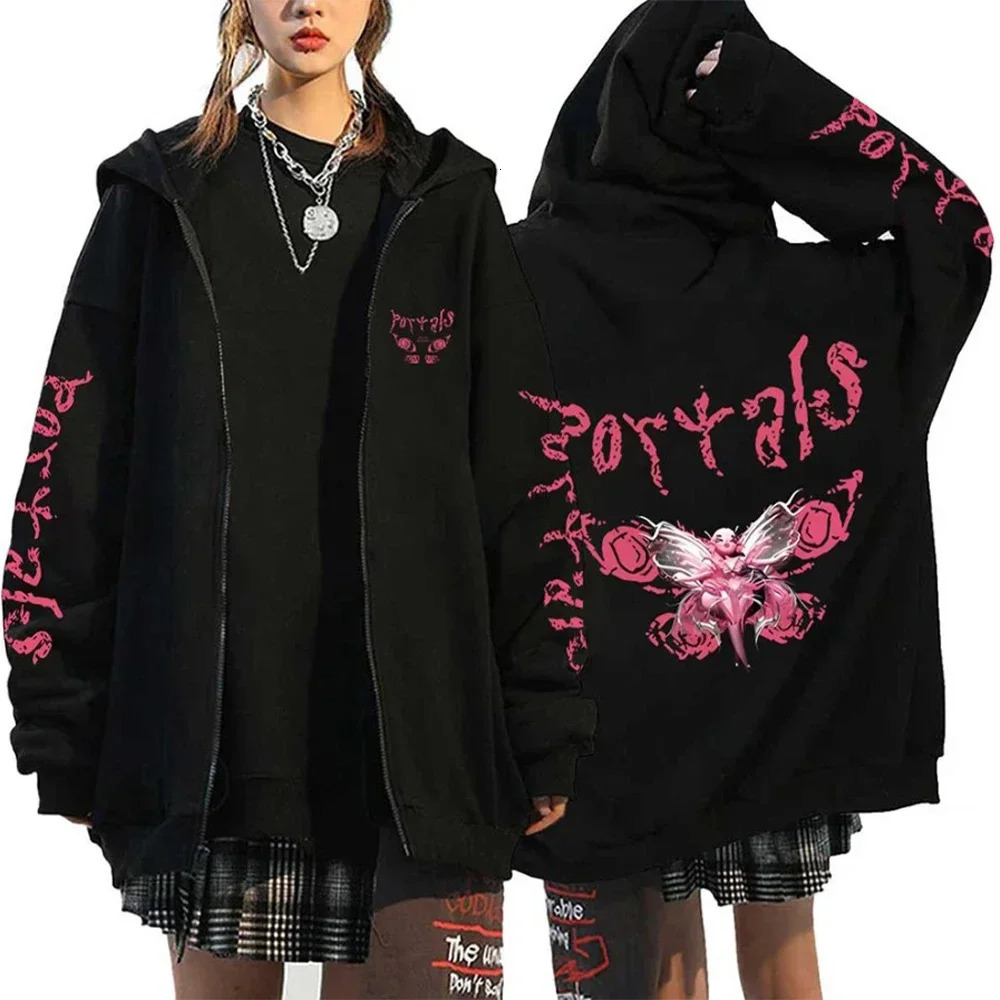 Melanie Martinez Portals Tour Zipper Hoodie Casual Mens Hip Hop Street Clothing Jacket Y2K Coats 250207