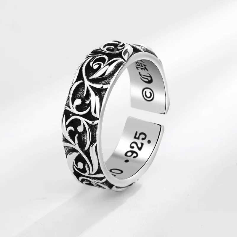 Personalized cross ring for couples fashionable retro Thai silver eternal vine ring W250207