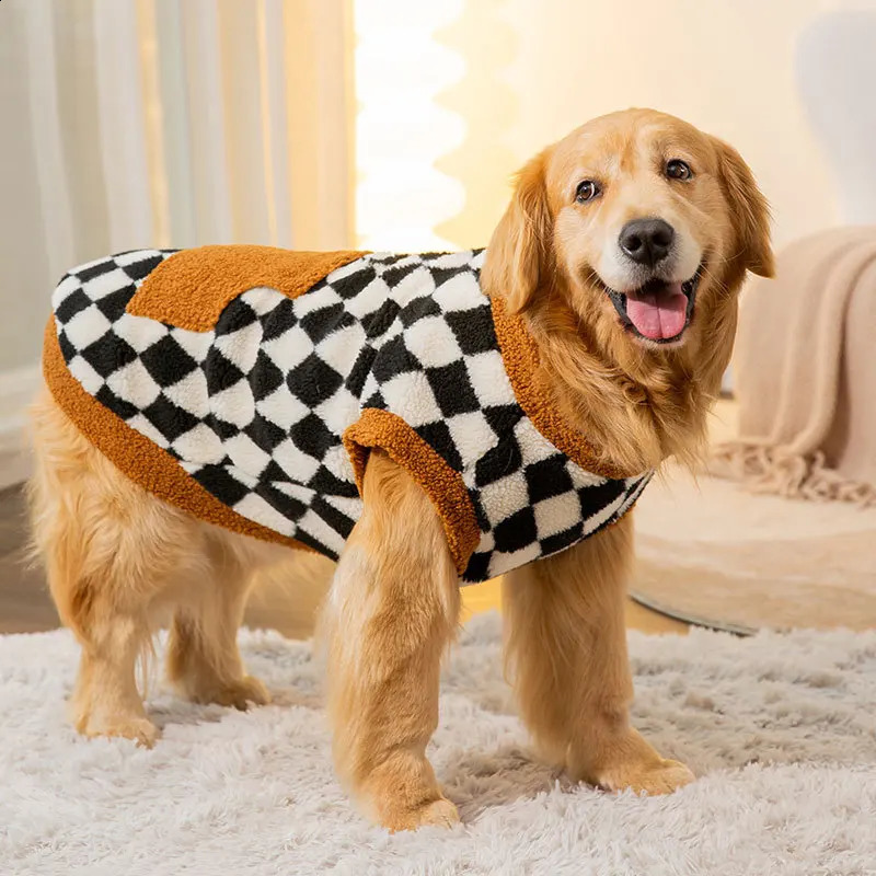 Dog Clothes for Big Dogs Winter Warm Dog Vest Fleece Dog Coat Pet Dog Hoodies Golden Retriever Collie Medium Large Dog Costume 250206