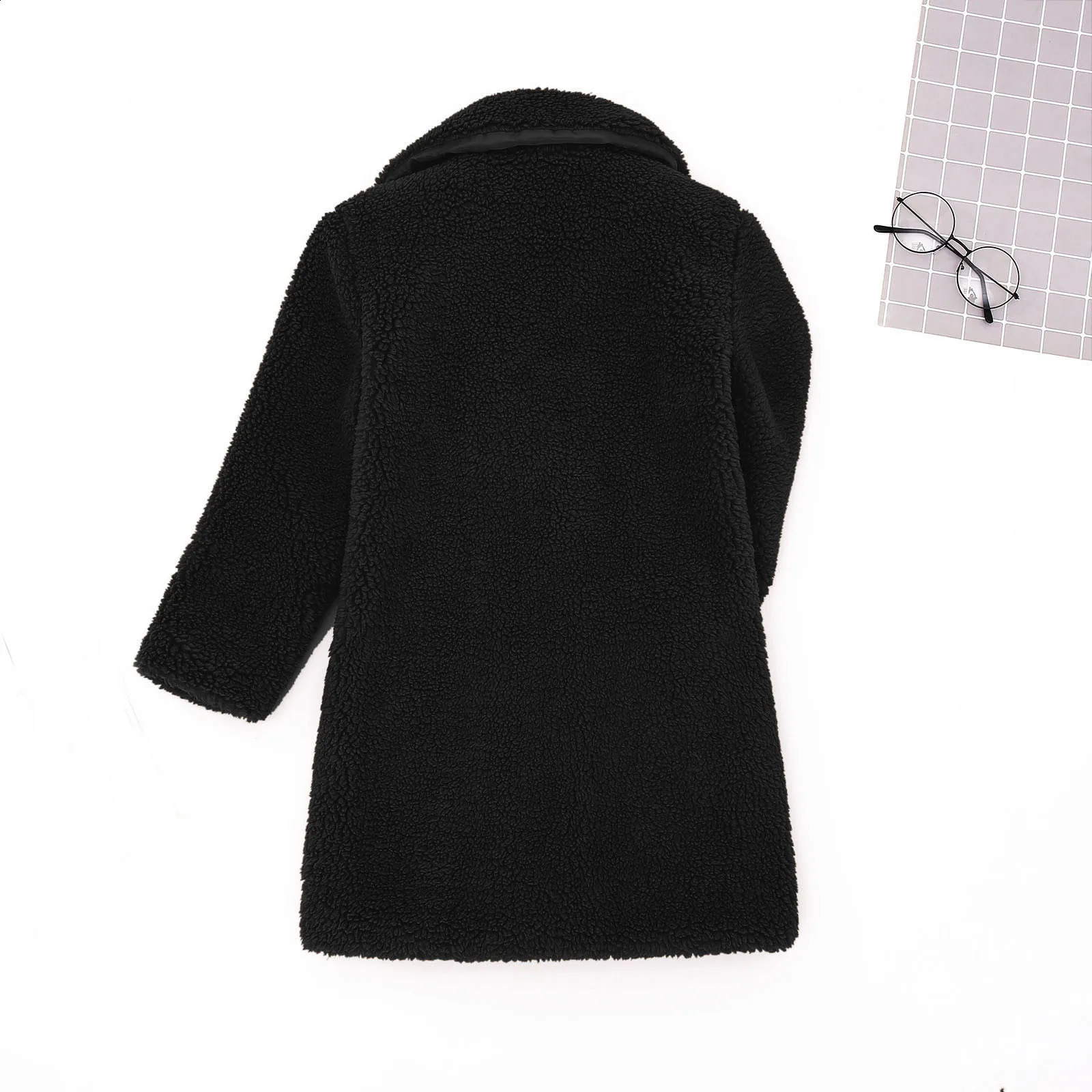 Baby Girls Thicken Winter Jackets Toddler Solid Blends Lambs Wool Clothes Kids Warm Fleece Outerwear Children Long Overcoat 1-5Y 250206