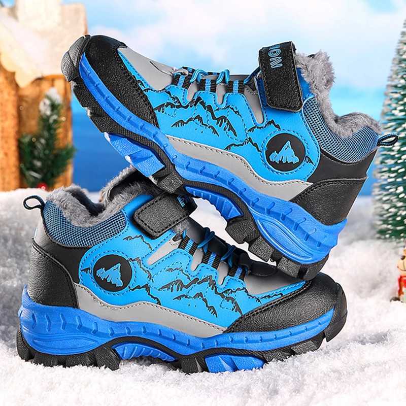 Childrens snow boots cotton warm Comf soft leather waterproof casual anti slip sports shoes W250207