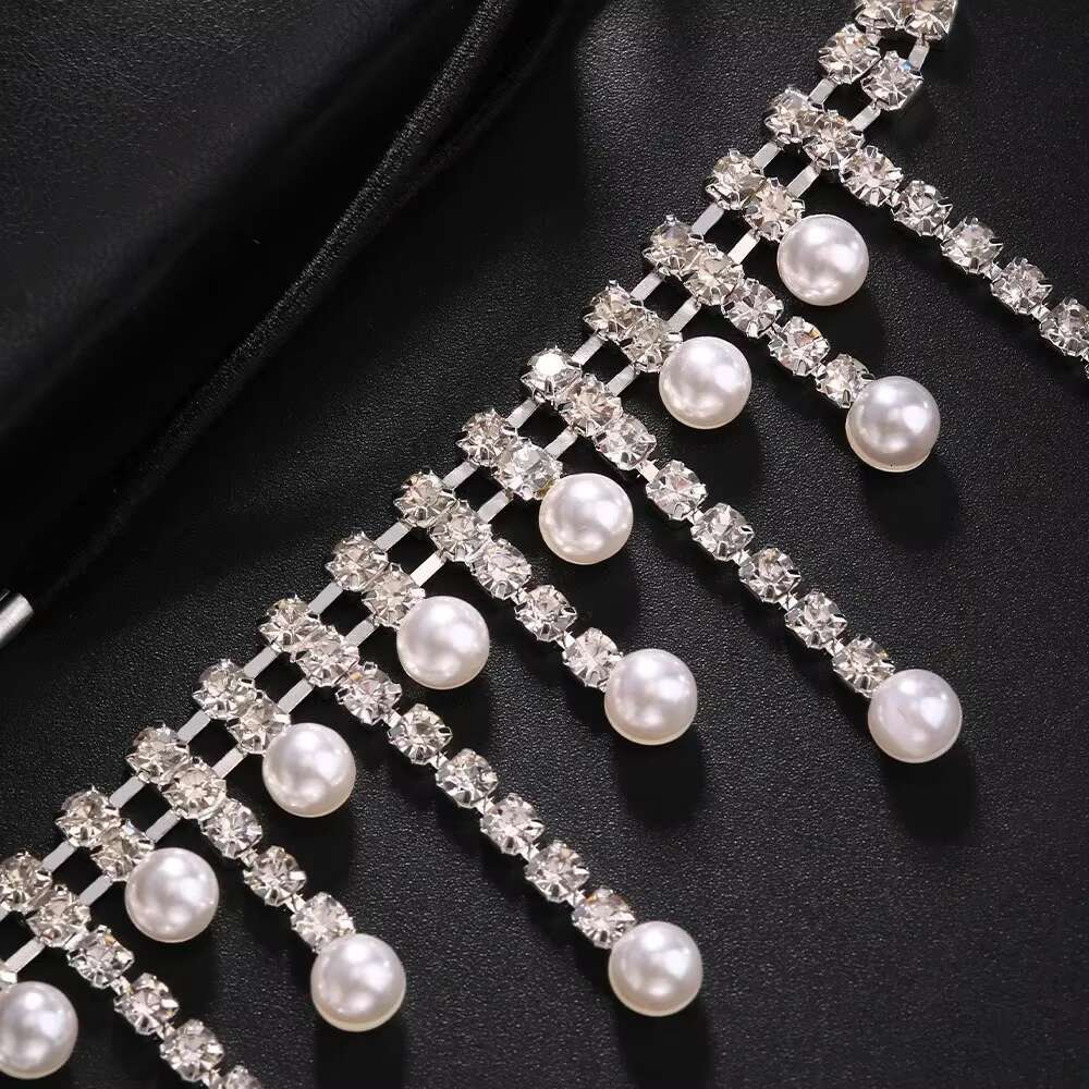 Stonefans Imitation Pearls Lrregular Tassel Leg Chain Shiny Thigh Jewelry for Women Rave Beachwear Sexy Bikinis Free Shipping