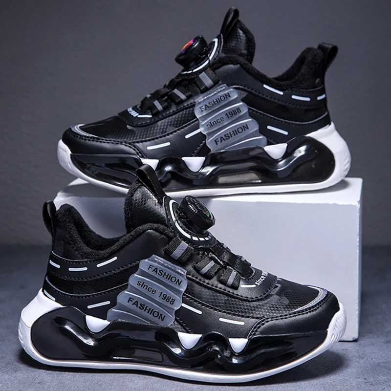 Kids Sneakers Outdoor Sports Comfortable Casual Footwear Fashion Rotating Buckle Wear-resistant Running Shoes for Children W250207