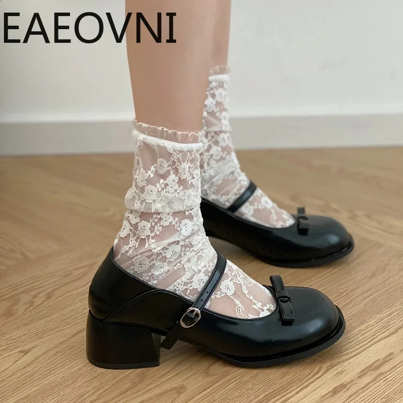 2024 Spring Mary Jane Shoes Womens Elegant Low Heel Shoes Fashion Casual Buckle Single Shoes Ladies College Style Footwear 250206