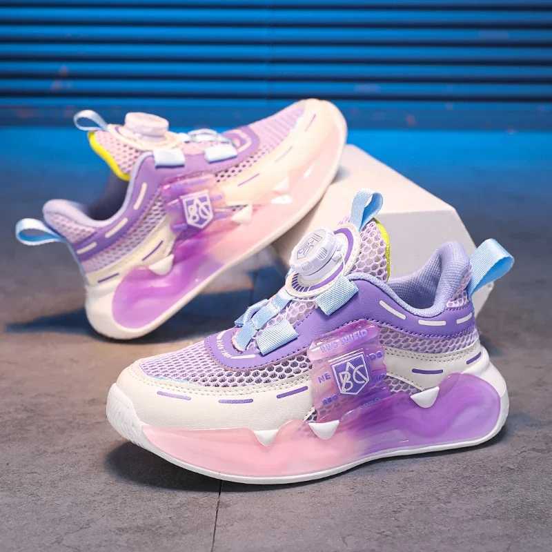 2024 Children Shoes Girls Sneaker Chunky Kids Casual Tennis Sneaker Mesh Platform Purple Girls Sports Shoes W250207