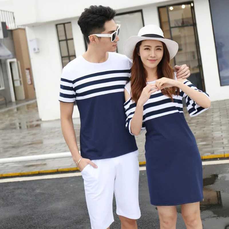 Family Clothing Striped Off Shoulder Mother Daughter Dress Family Matching Clothes Father Son T-shirt Parent-Child Family Set W250207