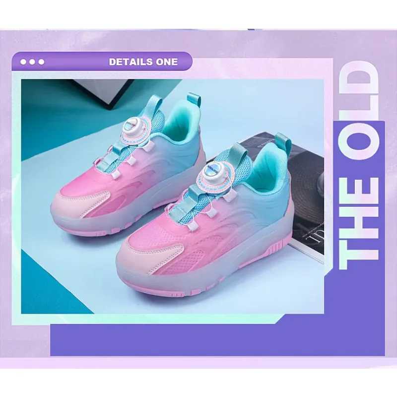 Roller Skate Shoes Kids Fashion Casual Sport 4 Wheels Sneaker Girl Boy Wing Boots Children Birthday Gift Toy Light Up Footwear W250207
