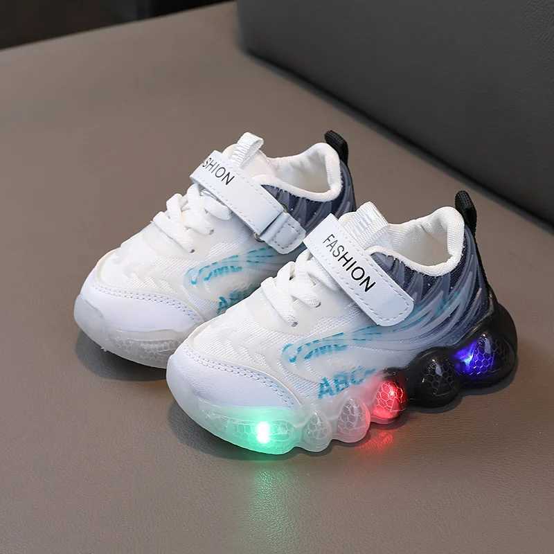 Spring And Autumn Girls Light-up Shoes Childrens LED Shiny Lights Sneakers Little Kids Glowing Light Sneakers Kids Casual ShoesXJ250207